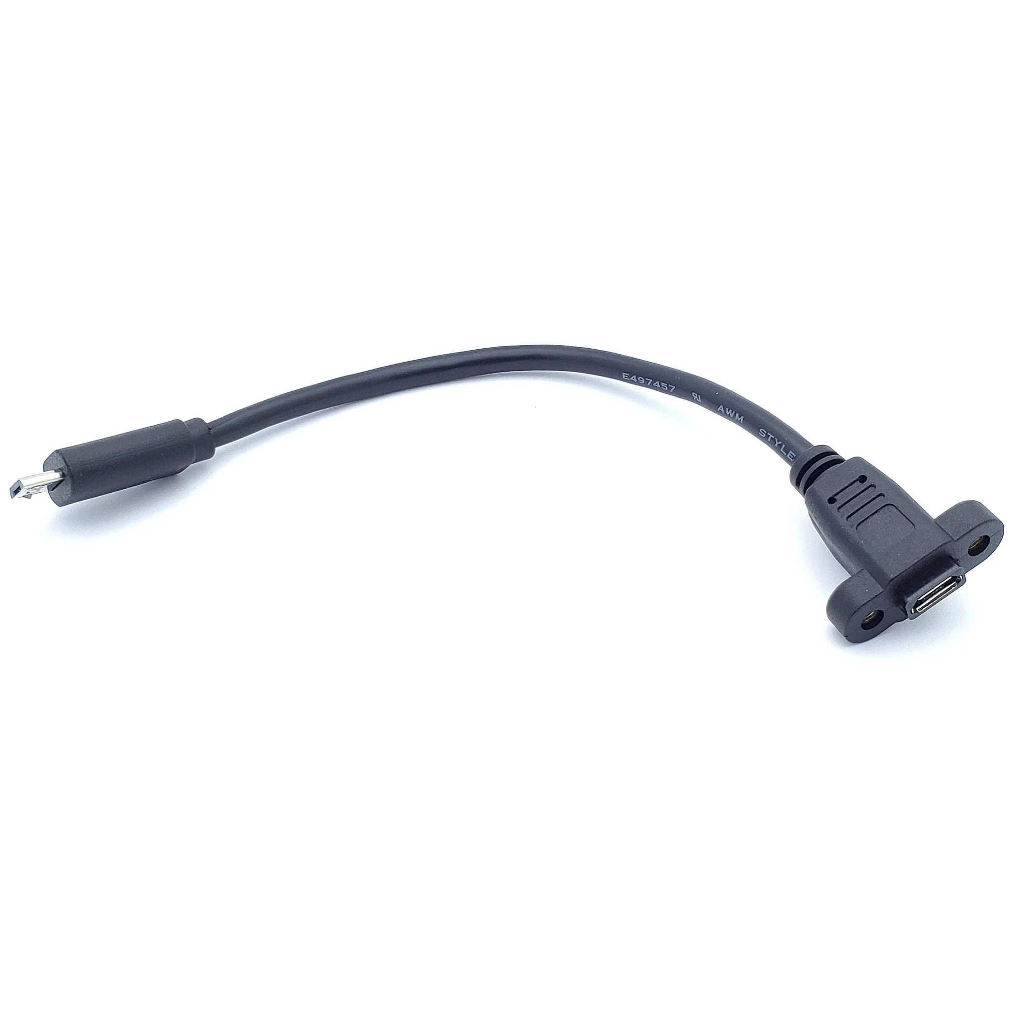 Micro USB Panel Mount Connector - Male To Female Extension 0.50' (152.4mm) Shielded - Image 3
