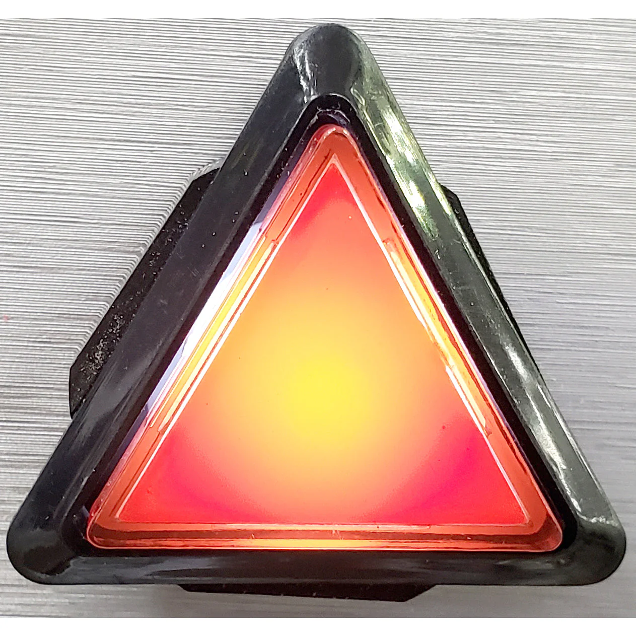 Red Triangle Illuminated Push Button Switch SPDT Momentary 12V - Image 2