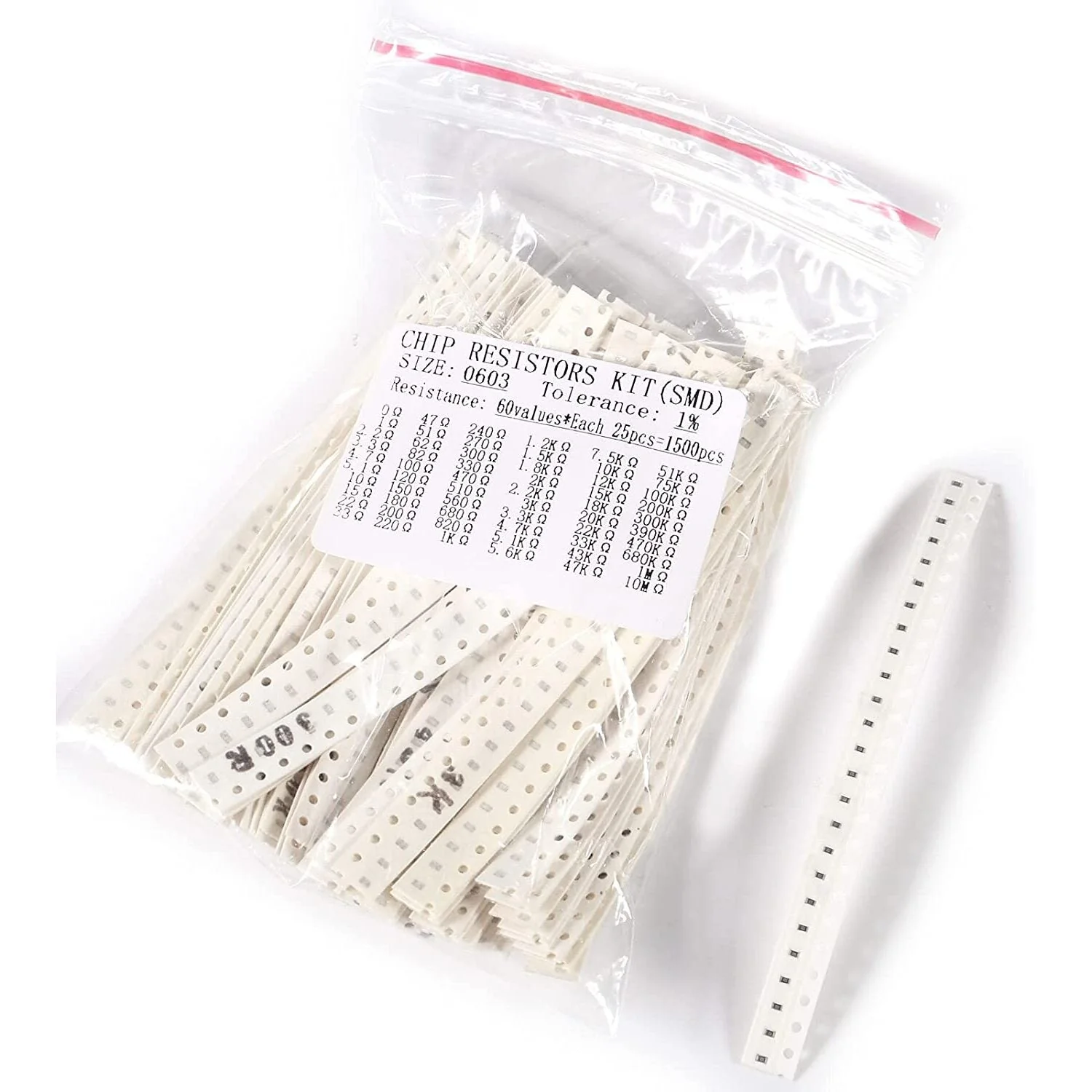 Surface Mount Resistor Kit SMD 0603, 1500 Count