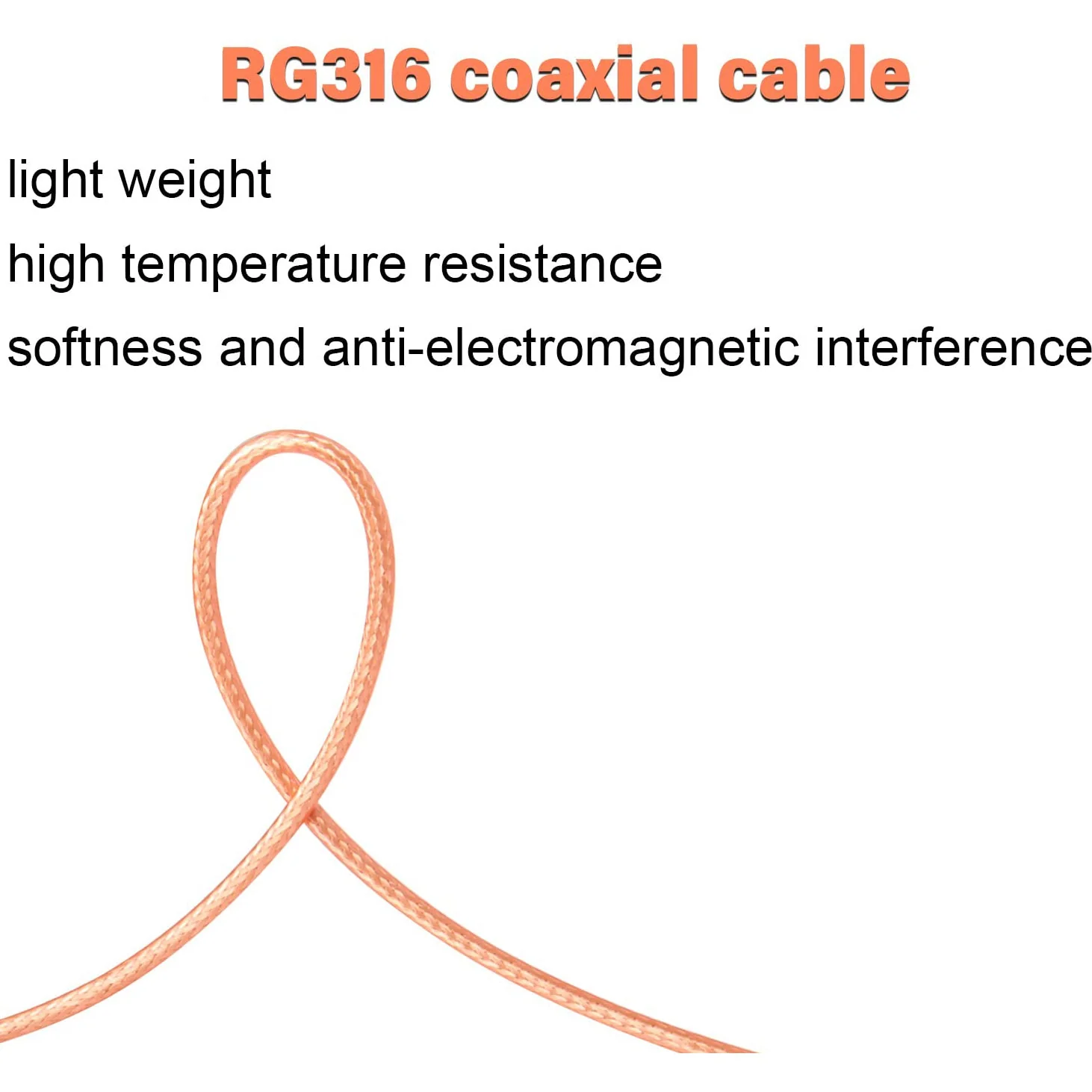 SMA Male to SMA Male Cable 3FT, RG316 - Image 7