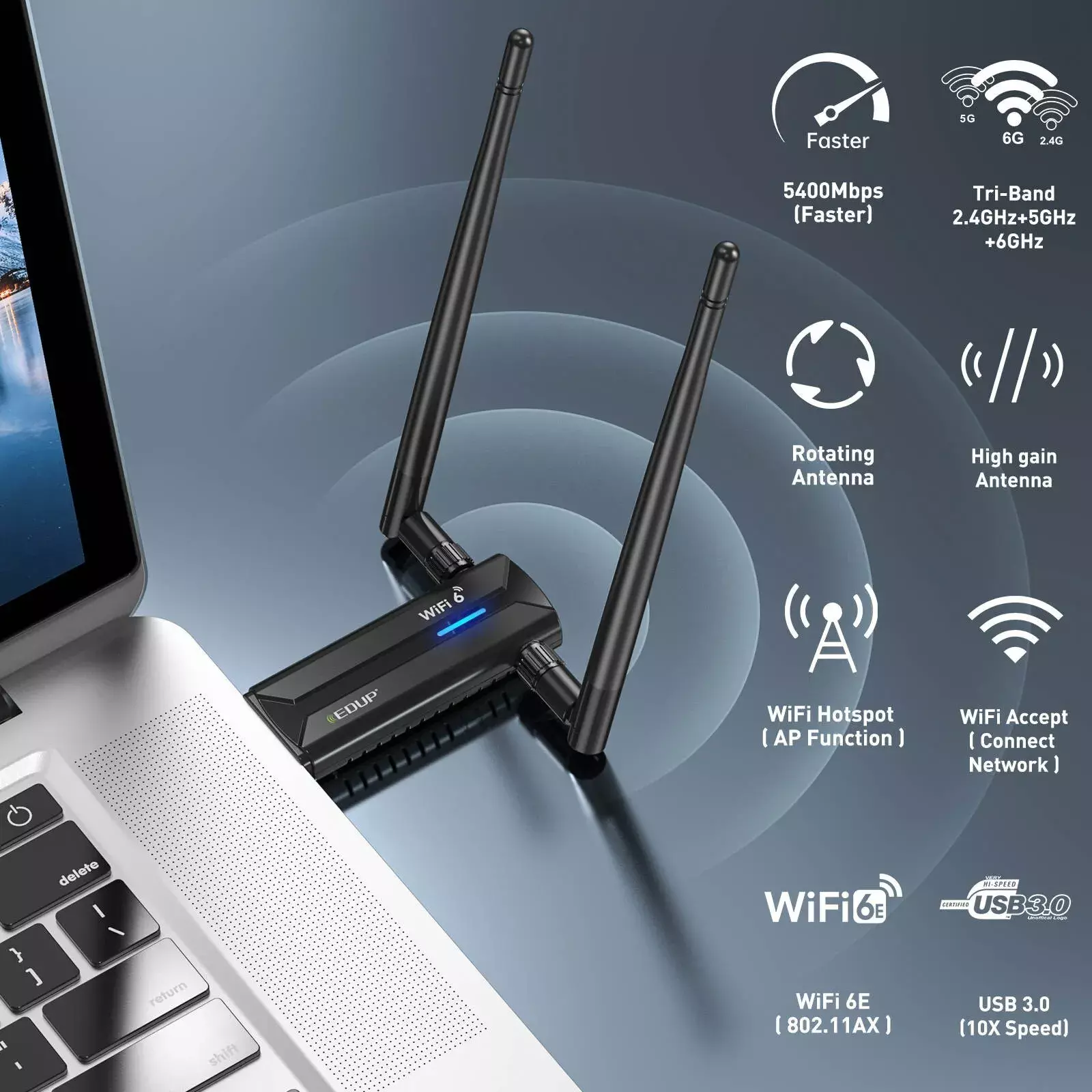 WiFi 6E USB WiFi Adapter - USB 3.0 - Image 8
