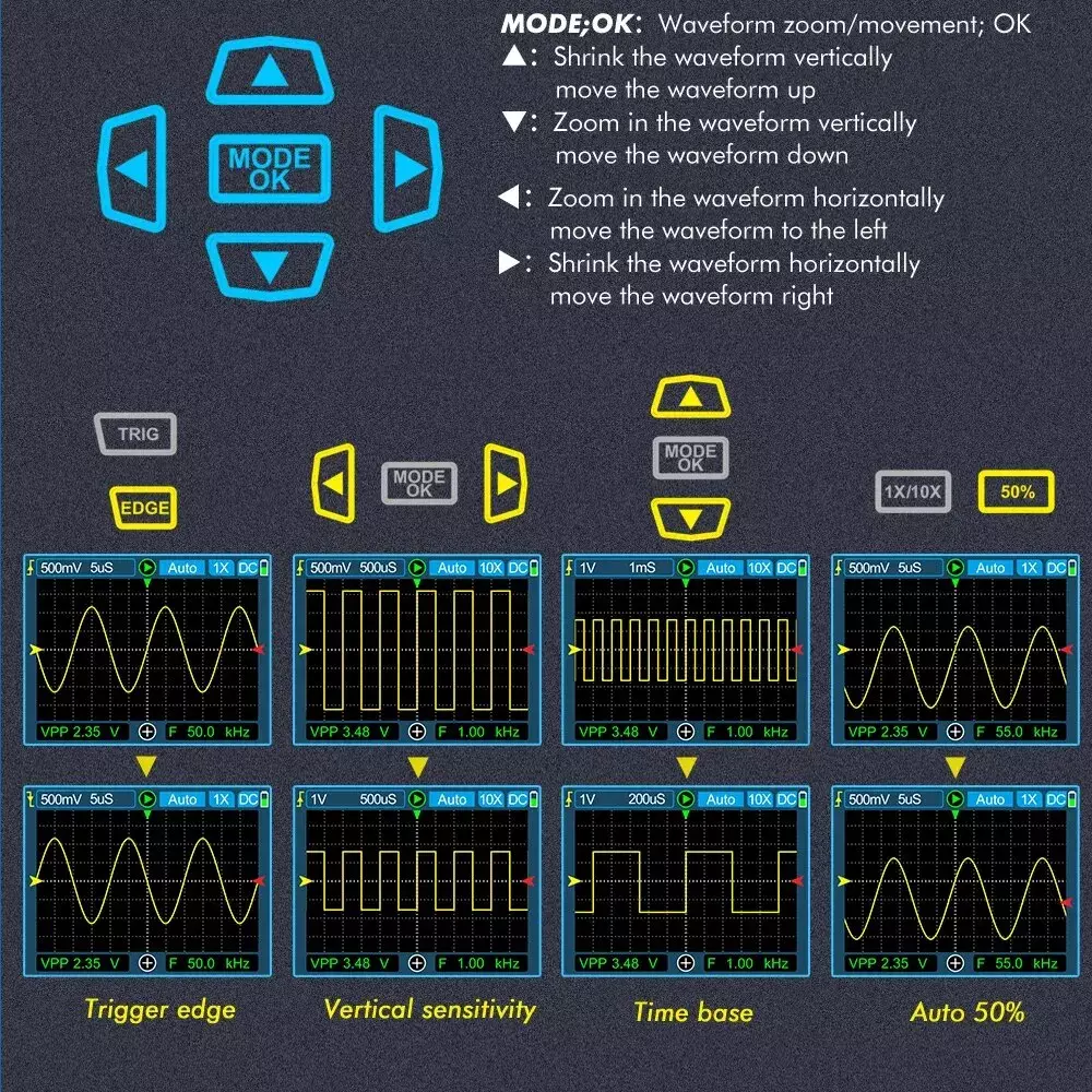 Handheld Pocket 120 MHz Digital Color Oscilloscope - Single Channel - Image 12