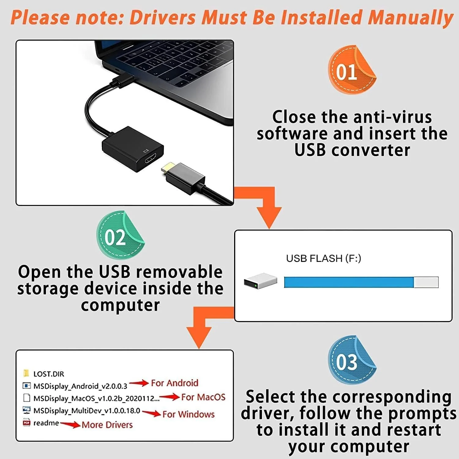 USB To HDMI Converter Adapter - 1080p HD - Low Cost Version - Image 4