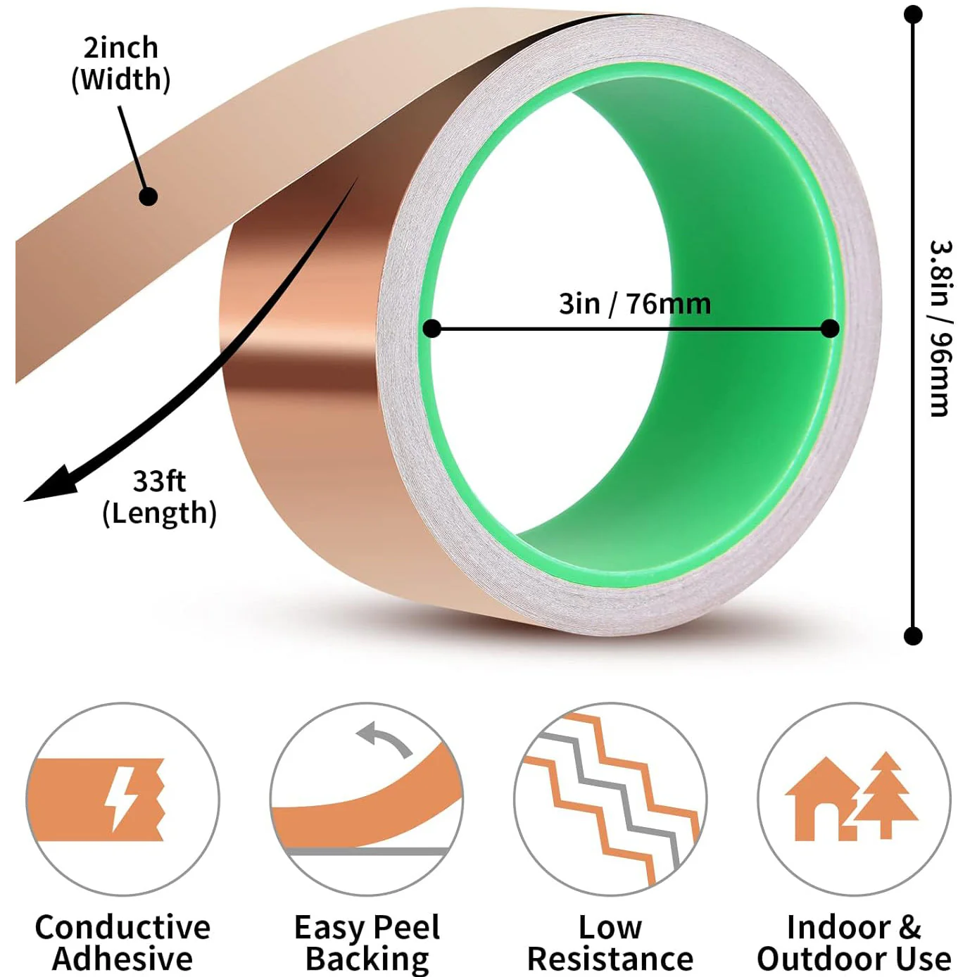 Conductive Copper Tape 2" Width - Image 3