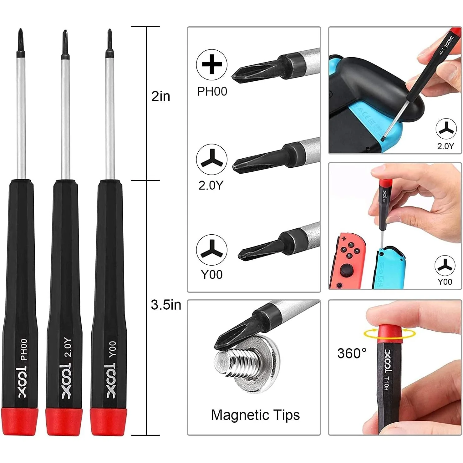 Tri Tip Screwdriver, 17 in 1 Professional Screwdriver Game Bit Repair Tools Kit for Switch JoyCon PS3 PS4 PS5 Xbox One 360 Gamebit NES SNES DS Wii GBA - Image 5