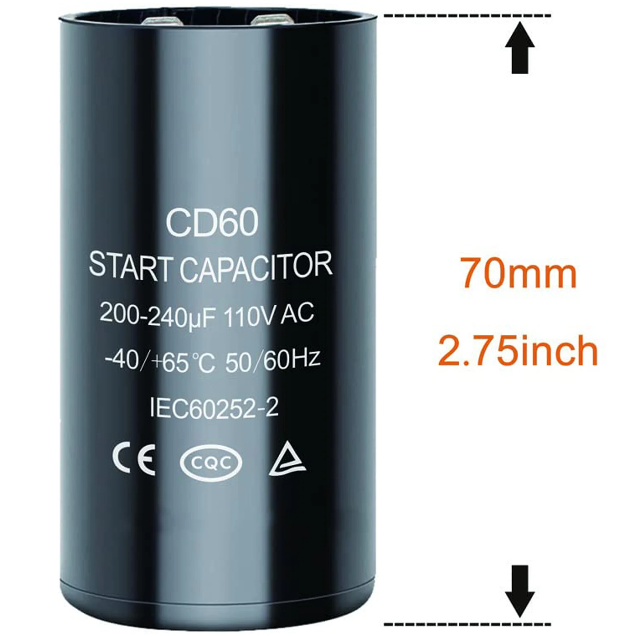 200-240 MFD 125VAC Motor Start Capacitor - Image 3