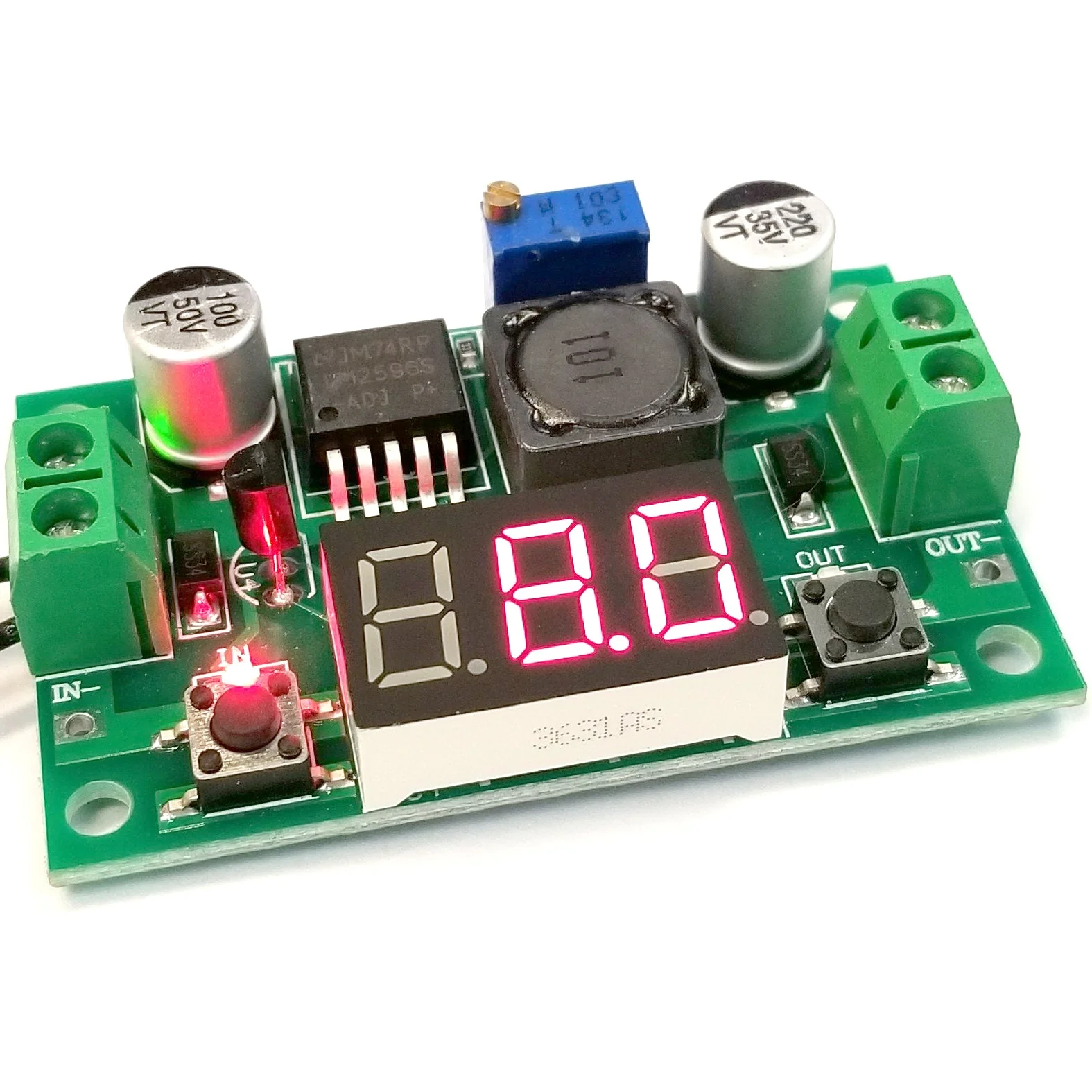 DC-DC Adjustable Step-Down Voltage Regulator Module With Volt Meter. (D92) - Image 3