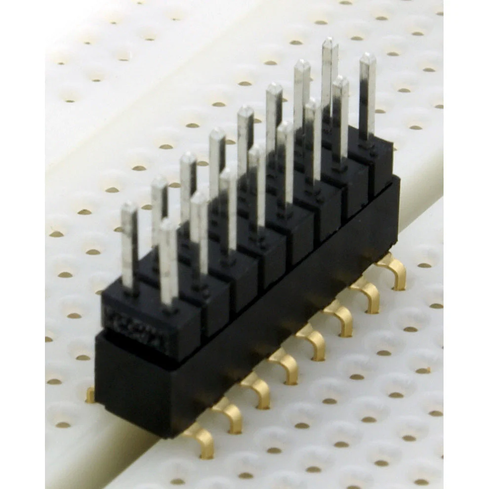 16-pin Dual-Row Female Header, 0.1″ Pitch, Spans Breadboard Gap (D147) - Image 7