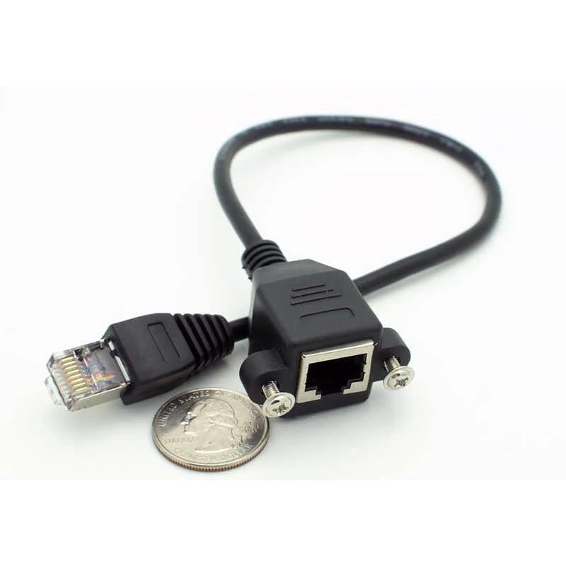 Panel Mount RJ-45 Jack / Panel Mount RJ-45 Extension Cable - 11" - Image 2