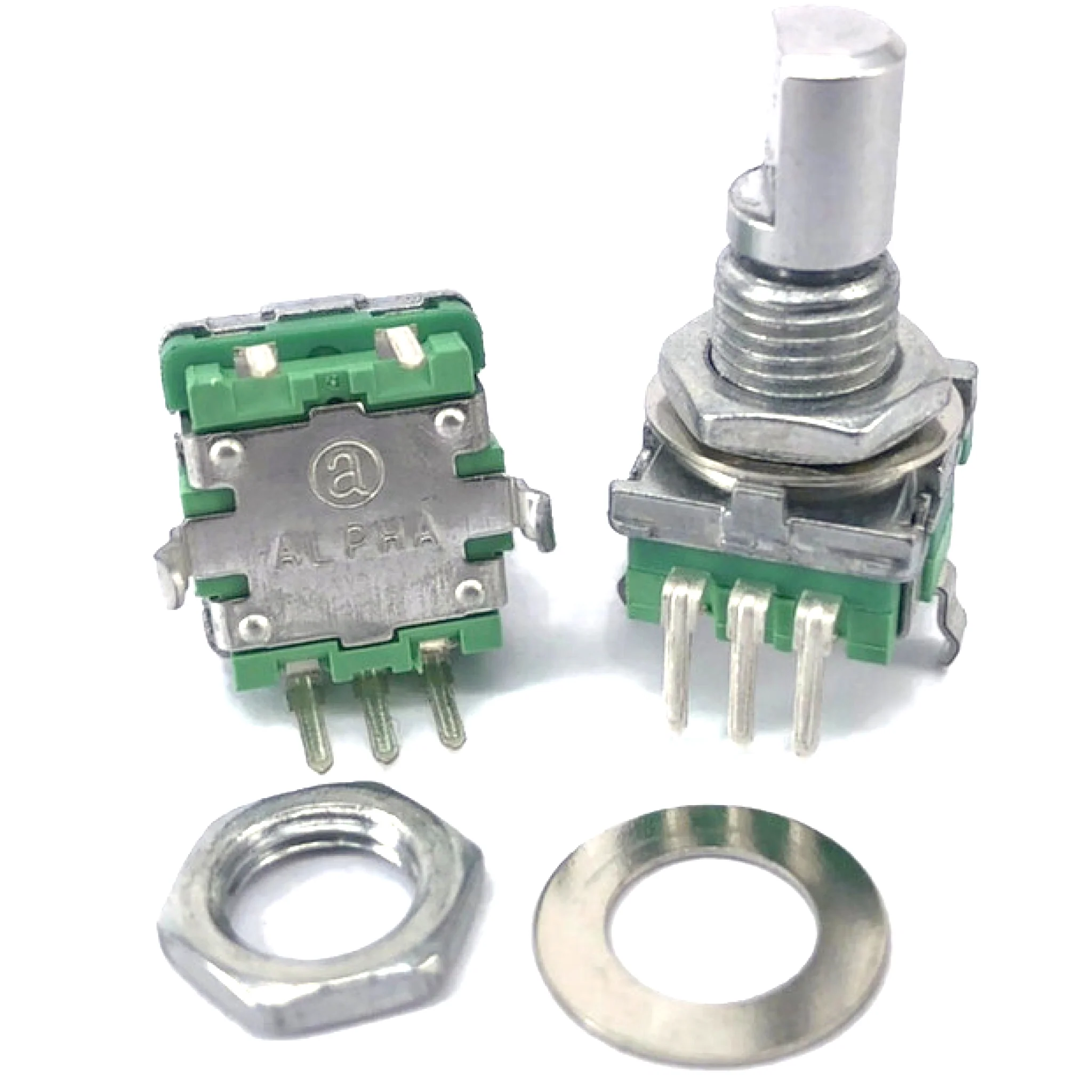 Rotary Encoder w/Push Button Switch - 5 Pin - 20 Detents - With Push Button - 360 Degree Rotation - Image 2