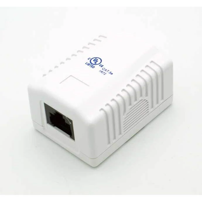 RJ-45 / CAT-5e Surface Mount Jack w/Box - 1 Port