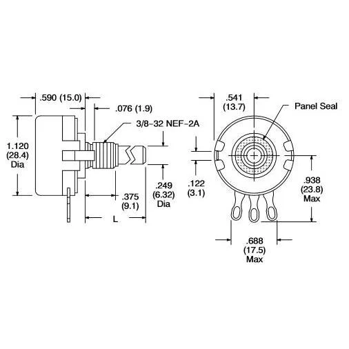500 Ohm 2 Watt Linear Taper Potentiometer - Image 3
