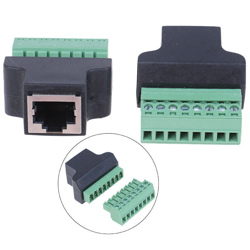 Solderless RJ-45 Female Inline Breakout Adapter w/Screw Terminals (RJ45)