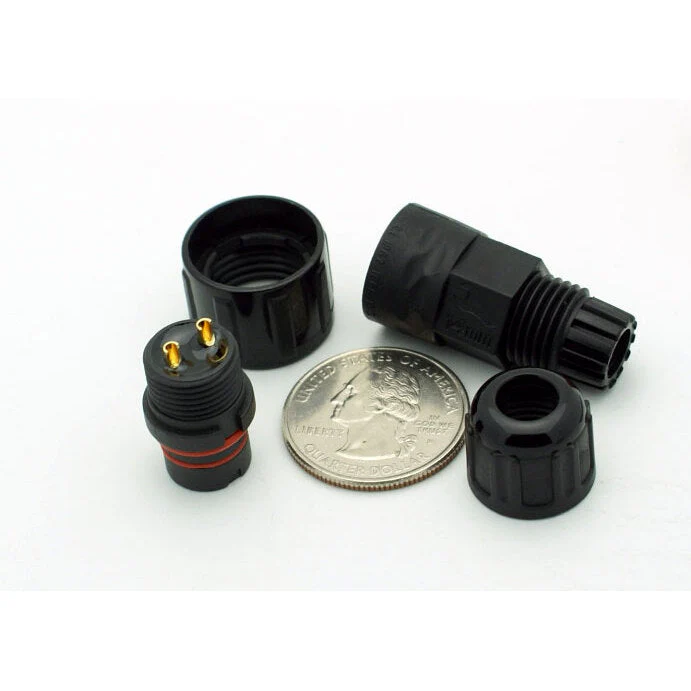 Medium Series 2 Pin Male Inline Waterproof Connector - 18-24 AWG - Image 4