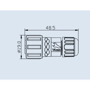 Medium Series 2 Pin Male Inline Waterproof Connector - 18-24 AWG - Image 7