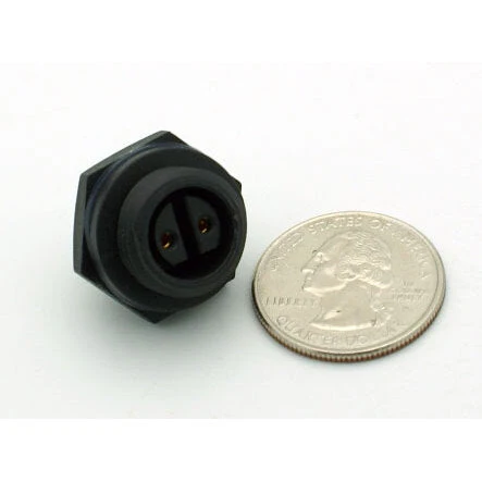 Medium Series 2 Pin Female Chassis Mount Waterproof Connector - 18-24 AWG - Image 2