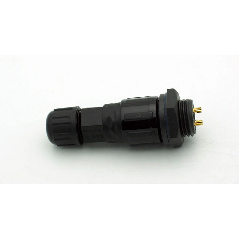 Medium Series 2 Pin Female Chassis Mount Waterproof Connector - 18-24 AWG - Image 5