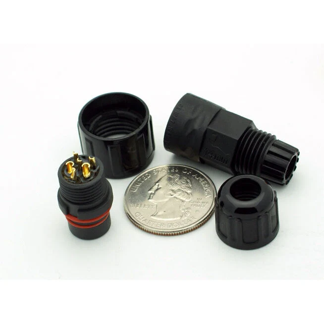 Medium Series 6 Pin Male Inline Waterproof Connector - 18-24 AWG - Image 4