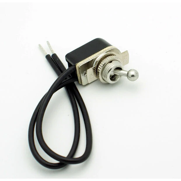 SPST Ball Cap Toggle Switch - Double Insulated w/Wire Leads On-Off 6A