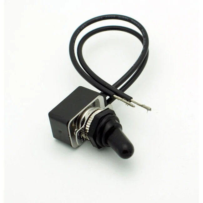 SPST Toggle Switch Heavy Duty w/Wire Leads + Protective Boot On-Off 8A