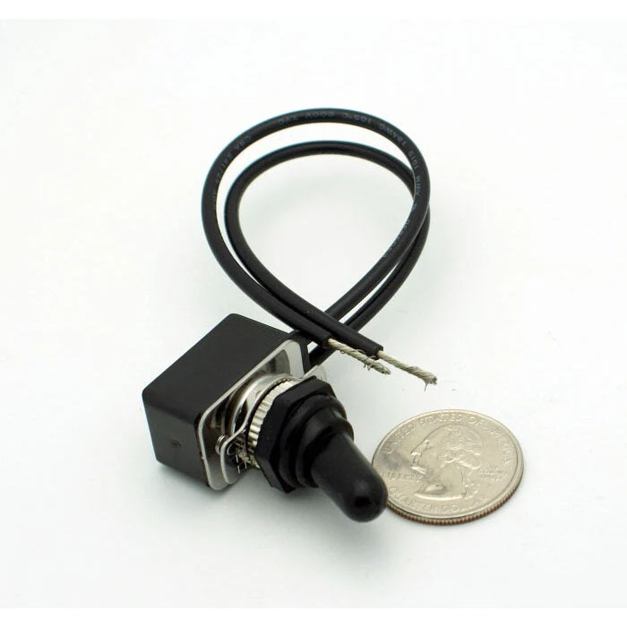 SPST Toggle Switch Heavy Duty w/Wire Leads + Protective Boot On-Off 8A - Image 2