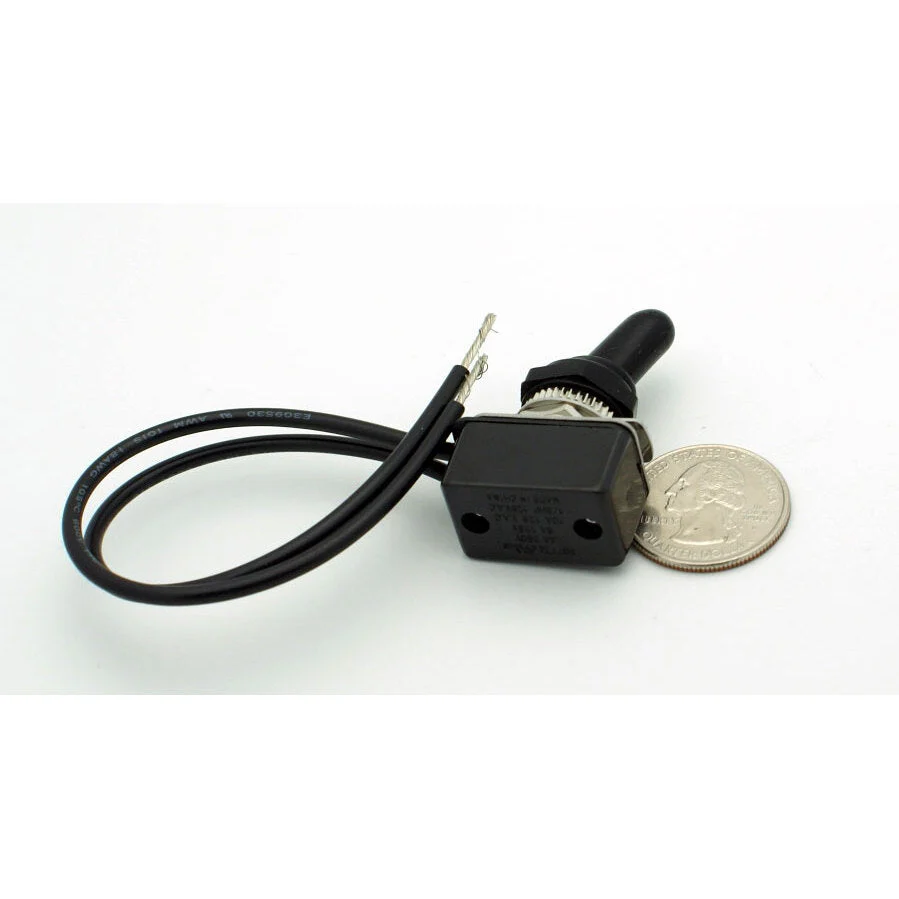 SPST Toggle Switch Heavy Duty w/Wire Leads + Protective Boot On-Off 8A - Image 3