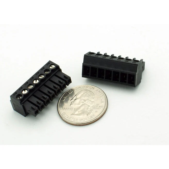 7 Position Mini-Phoenix Connector Plug - (18-24AWG Wire / 8A) - Image 2