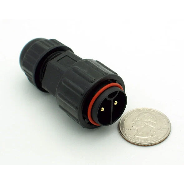 Extra Large Series 2 Pin Male Inline Waterproof Connector - 12-18 AWG - Image 2