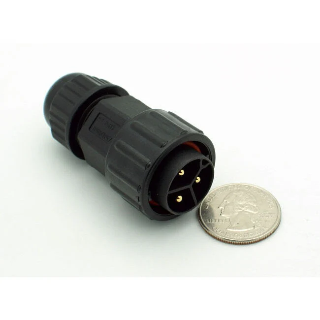 Extra Large Series 3 Pin Male Inline Waterproof Connector - 12-18 AWG - Image 2