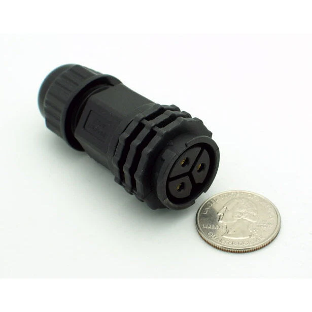 Extra Large Series 3 Pin Female Inline Waterproof Connector - 12-18 AWG - Image 2