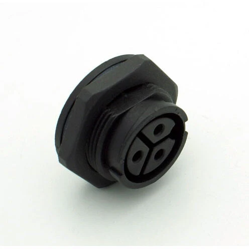 Extra Large Series 3 Pin Female Chassis Mount Waterproof Connector - 12-18 AWG