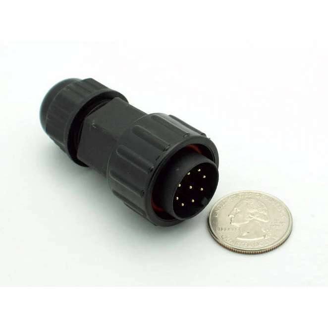 Extra Large Series 9 Pin Male Inline Waterproof Connector - 18 AWG - Image 2
