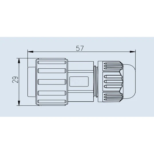 Extra Large Series 9 Pin Male Inline Waterproof Connector - 18 AWG - Image 7