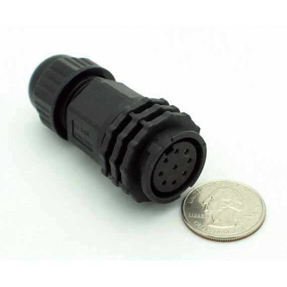 Extra Large Series 9 Pin Female Inline Waterproof Connector - 18 AWG - Image 2