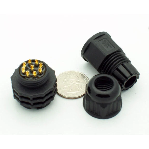 Extra Large Series 9 Pin Female Inline Waterproof Connector - 18 AWG - Image 4