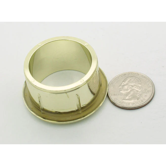 1+1/2" Diameter Desk Grommet - no cap - Metallic Coated Plastic - Brass - Image 3