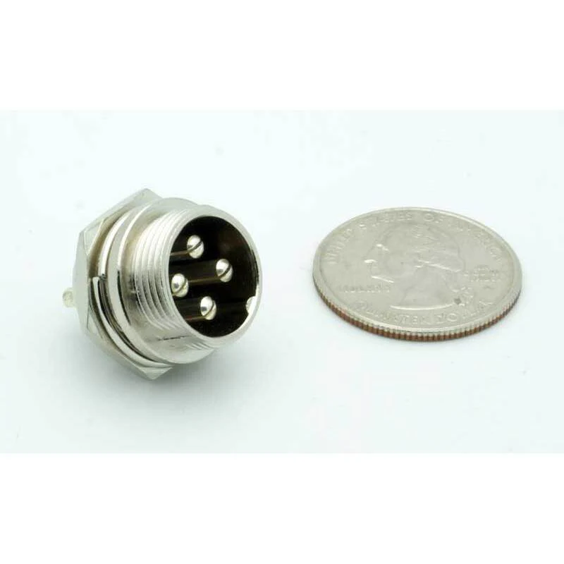 4 Pin Male Chassis Mount CB Mic Connector - Image 2