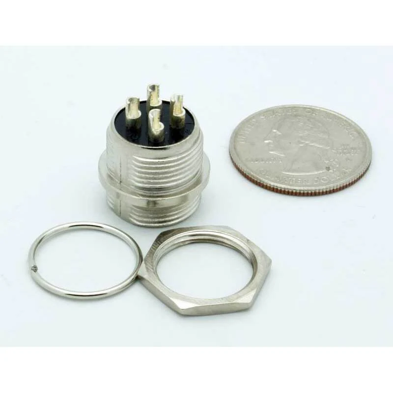 4 Pin Male Chassis Mount CB Mic Connector - Image 4