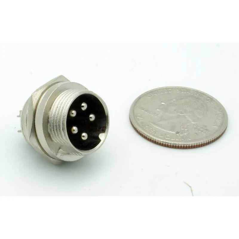 5 Pin Male Chassis Mount CB Mic Connector - Image 2