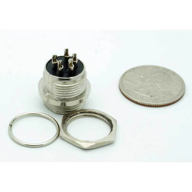 5 Pin Male Chassis Mount CB Mic Connector - Image 4