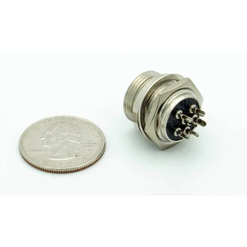 6 Pin Male Chassis Mount CB Mic Connector - Image 3