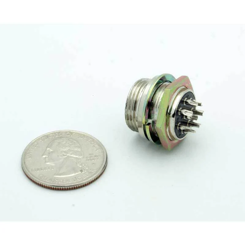 8 Pin Male Chassis Mount CB Mic Connector - Image 3