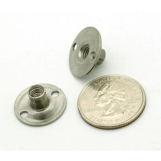 10-24 Stainless Steel Tee Nut - 9/32" x 3/4" Round Base - Image 2