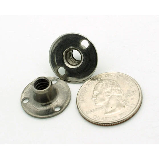 1/4-20 Stainless Steel Tee Nut - 5/16" x 3/4" Round Base - Image 2