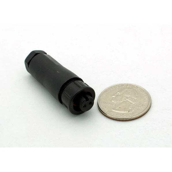 Small Series 2 Pin Female Inline Waterproof Connector - 20-26 AWG - Image 2