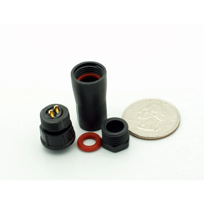 Small Series 2 Pin Female Inline Waterproof Connector - 20-26 AWG - Image 4