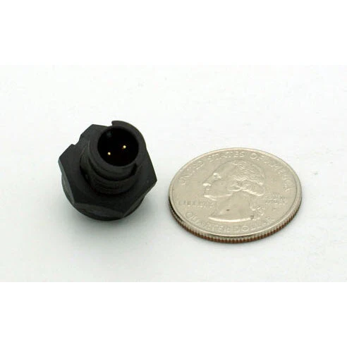 Small Series 2 Pin Male Chassis Mount Waterproof Connector - 20-26 AWG - Image 2