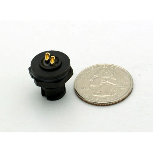 Small Series 2 Pin Male Chassis Mount Waterproof Connector - 20-26 AWG - Image 3