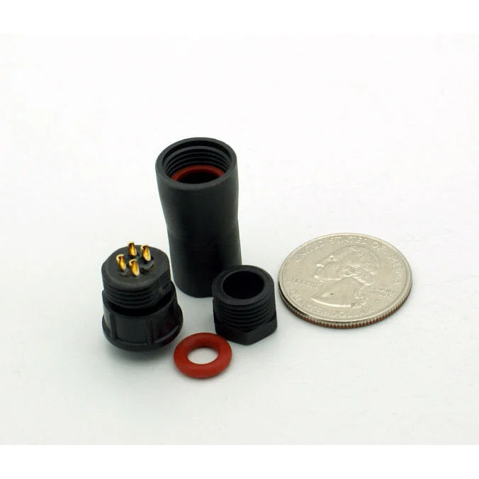 Small Series 4 Pin Female Inline Waterproof Connector - 20-26 AWG - Image 4