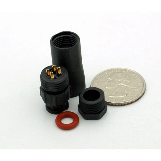 Small Series 4 Pin Male Inline Waterproof Connector - 20-26 AWG - Image 4